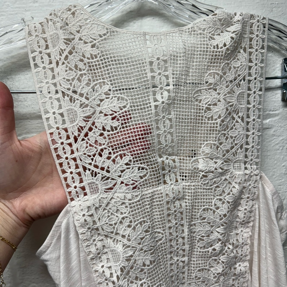 Xhilaration White Lace Up Tank Top - Picture 6 of 6
